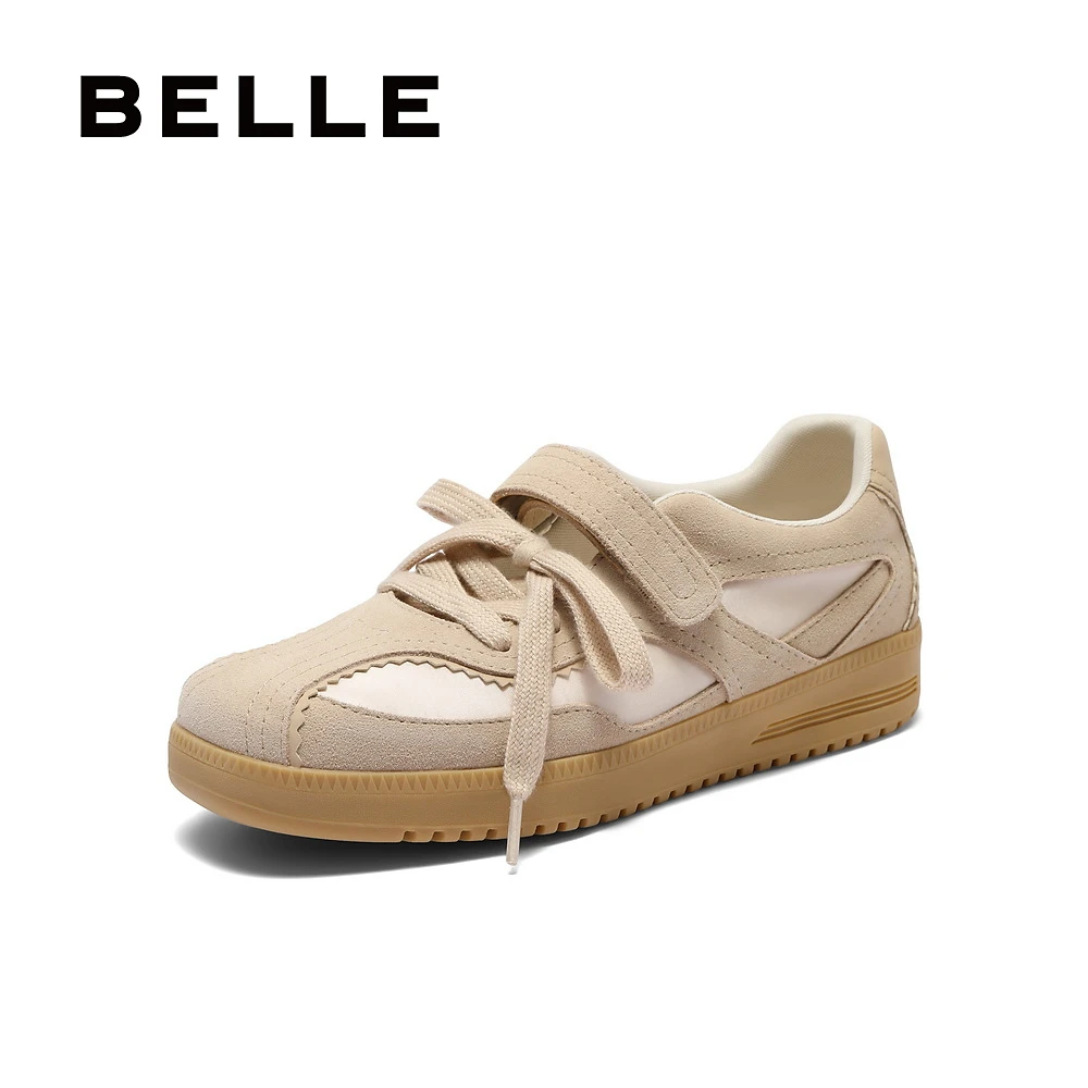 百丽运动风休闲玛丽珍鞋女2025春新魔术贴休闲德训鞋板鞋D8N1DAA5