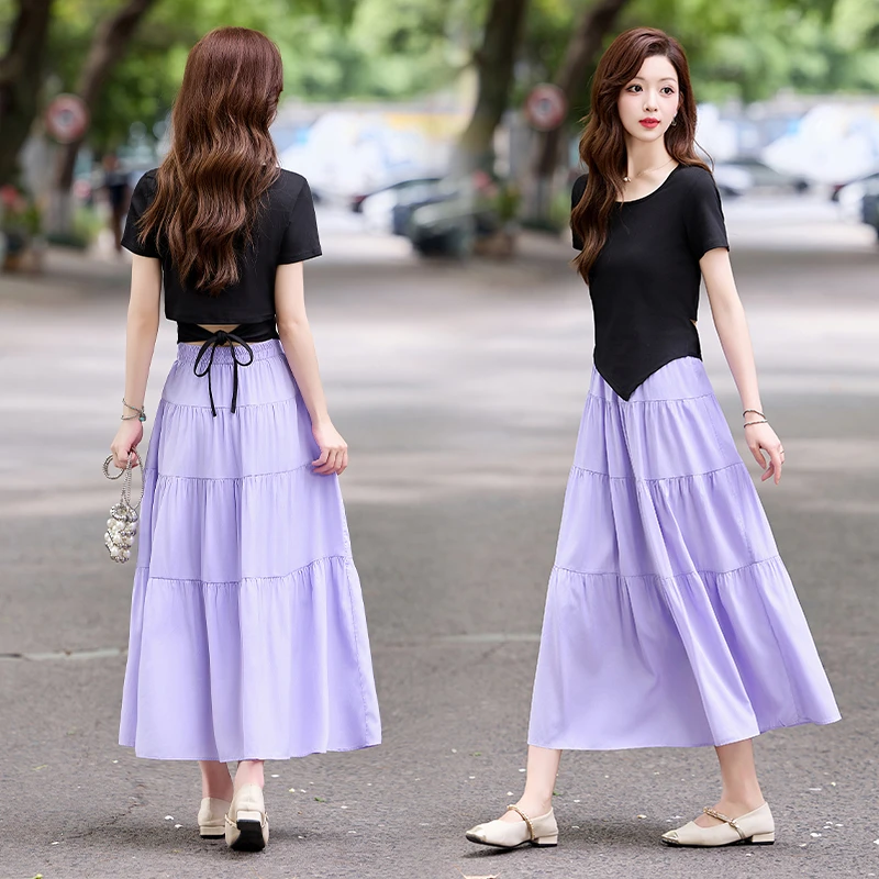 法式气质时尚套装裙女2025夏季新款设计感不规则上衣半身裙两件套