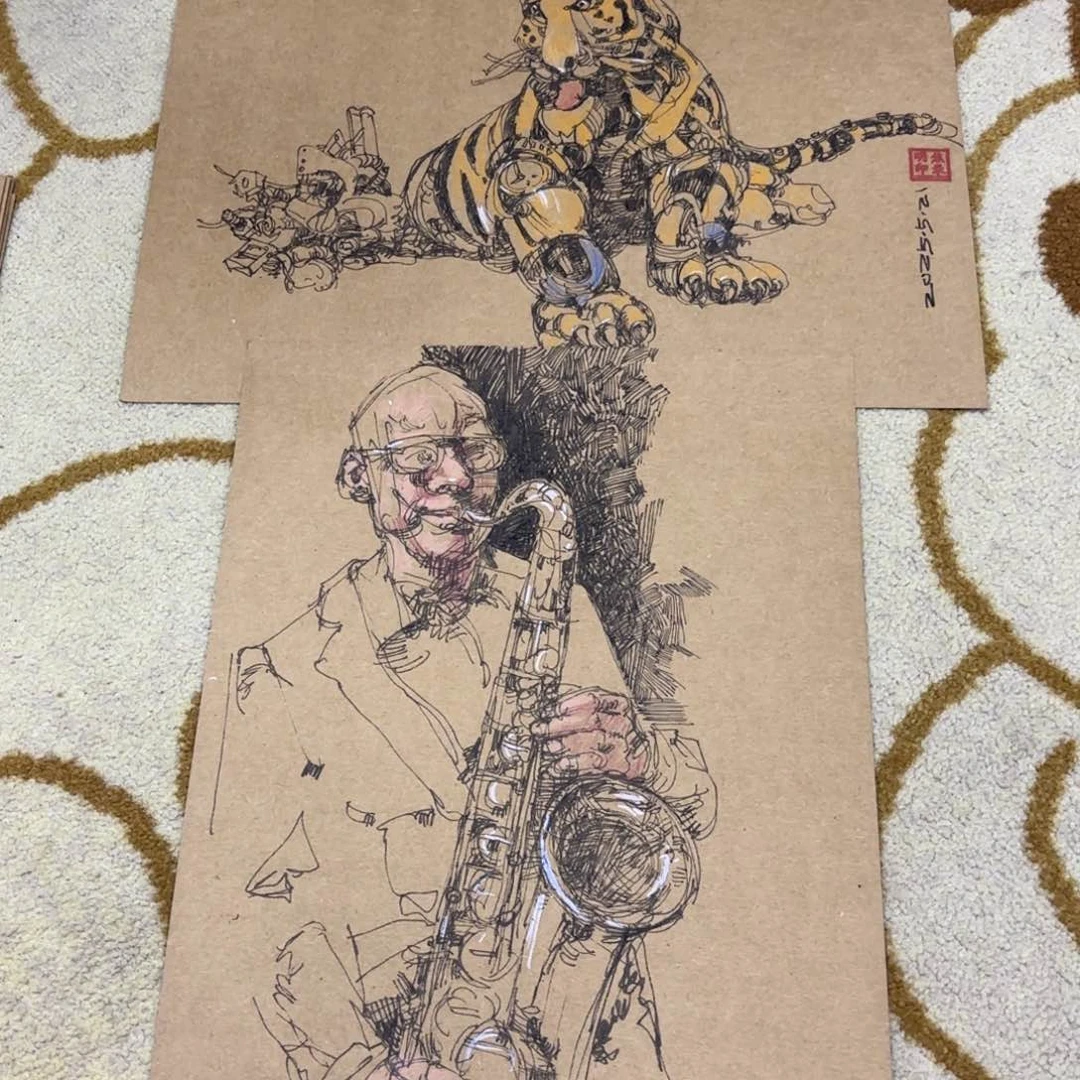 国画帅*焦禄明卡纸童