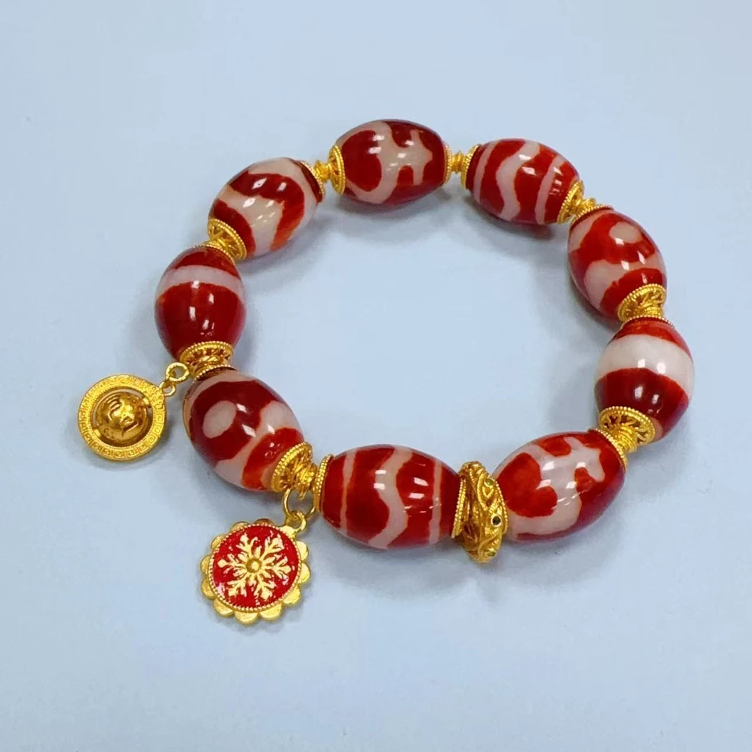 非金属珐琅手链 21679手串单圈手链 红色复古时尚百搭多样(发一)