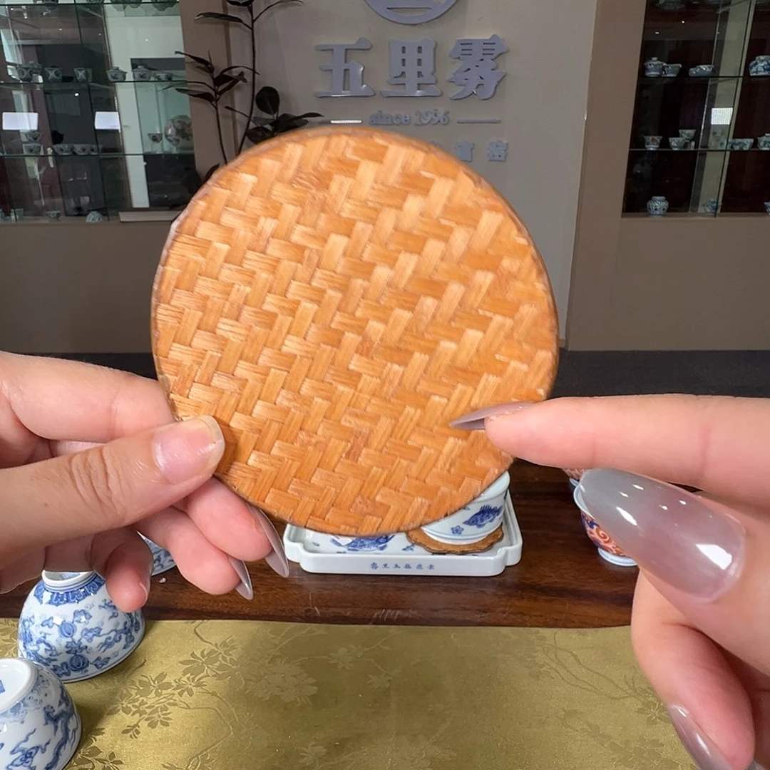手工编织竹制杯垫