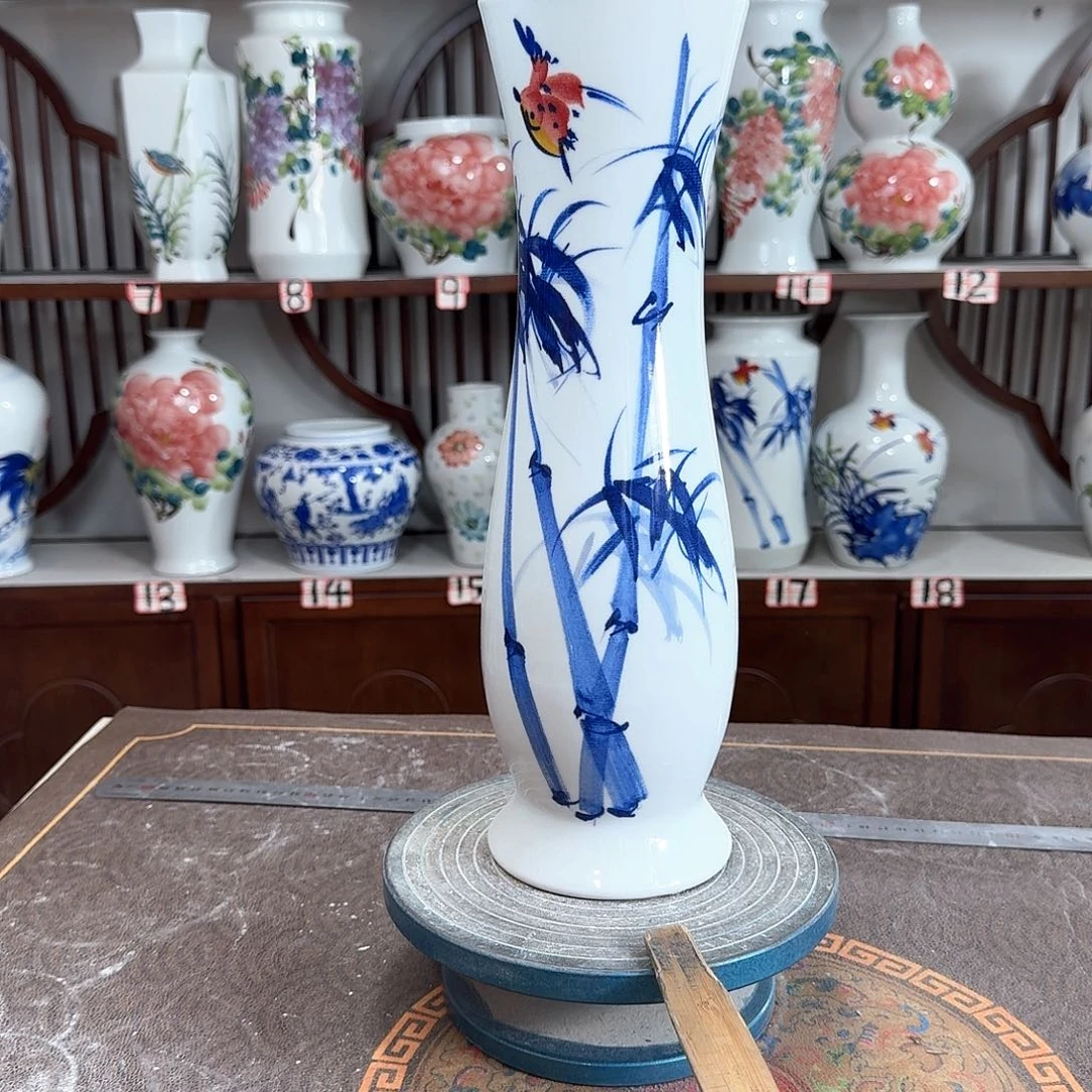 摆件景德镇陶瓷蛮竹鸟