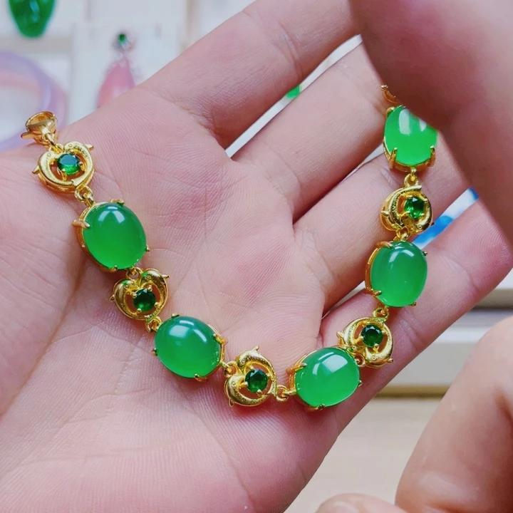 玛瑙/玉髓手链合金海豚手链