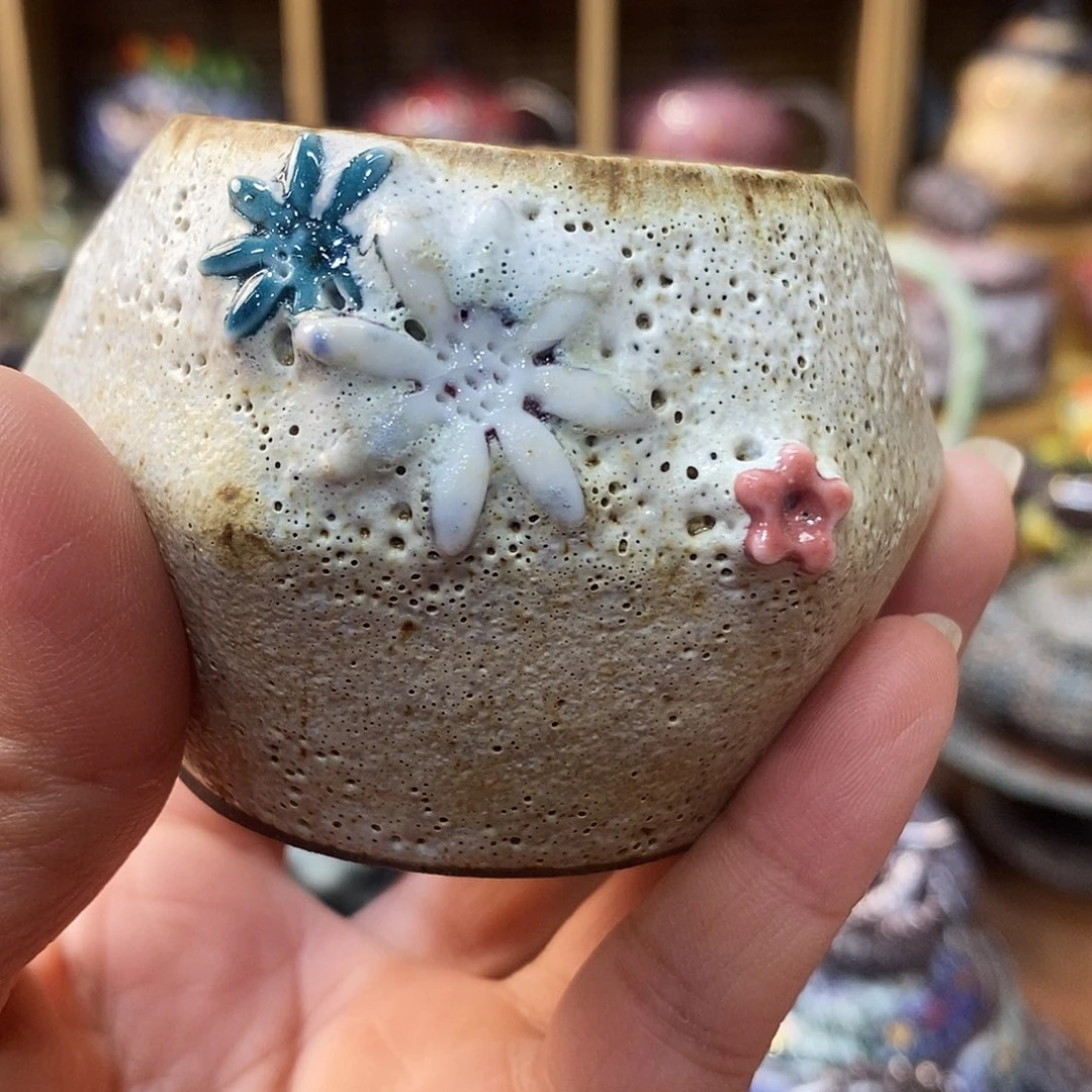 粗陶柴烧志野茶器