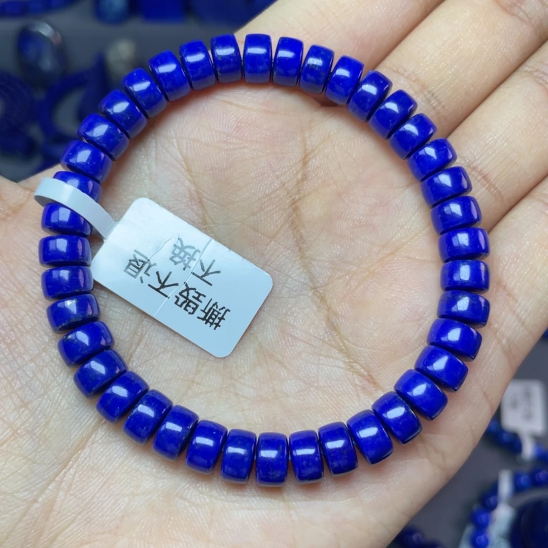 青金石未镶嵌7×4mm直切药片手串