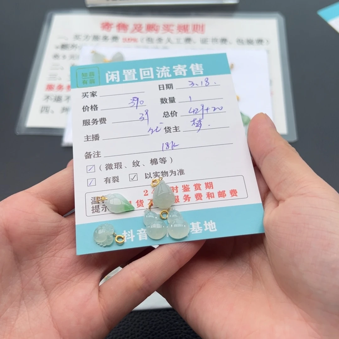 翡翠18K金镶嵌颈饰俊*