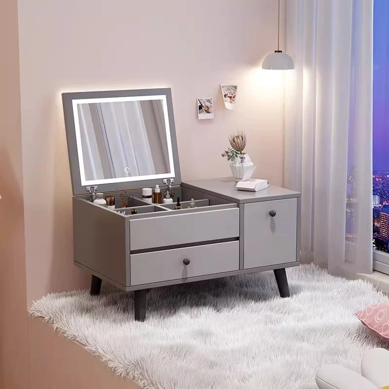 梳妆台卧室现代简约梳妆桌家用飘窗化妆台小型化妆柜小桌子化妆桌