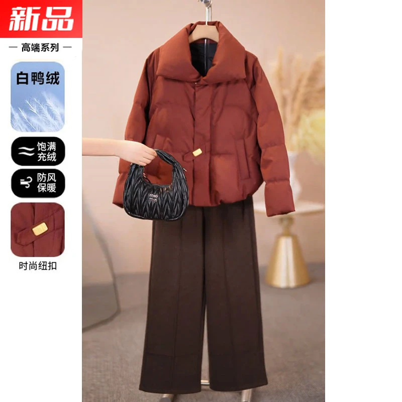 中年妈妈冬装羽绒服2025新款洋气中老年女装冬季时尚保暖立领外套