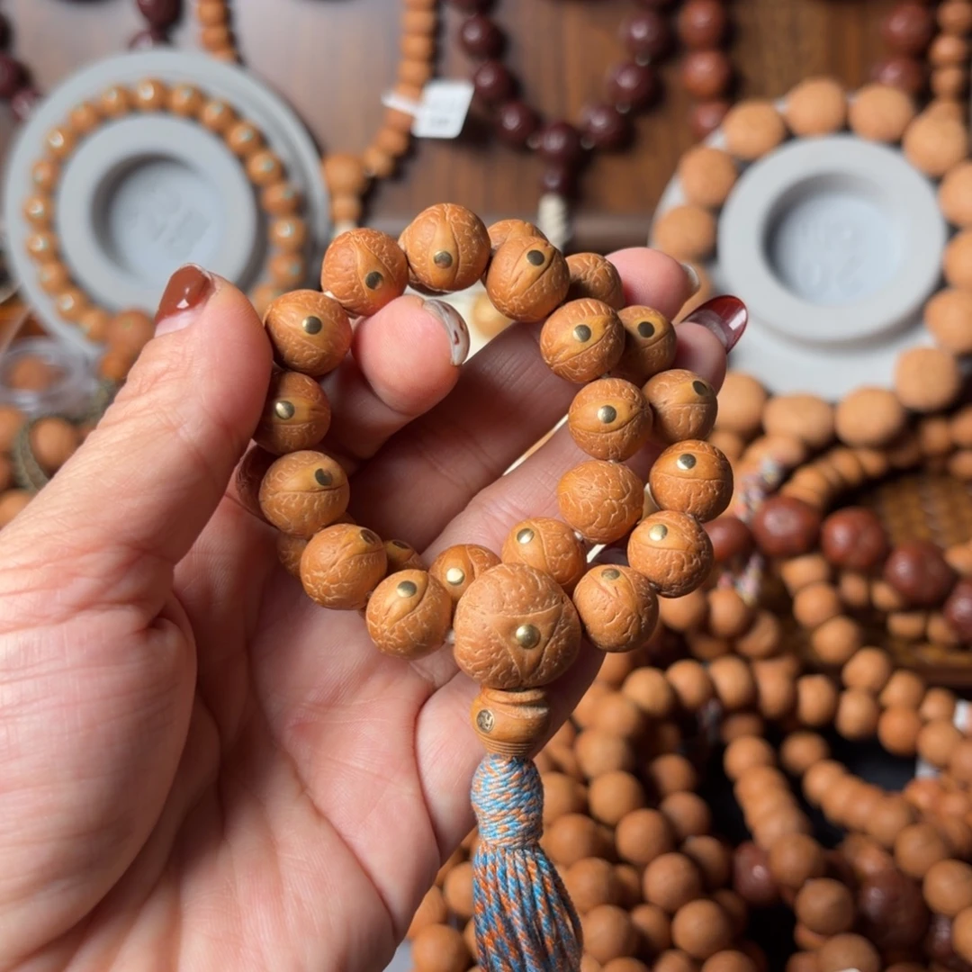 凤眼菩提手串精挑27可手持镶嵌铜钉