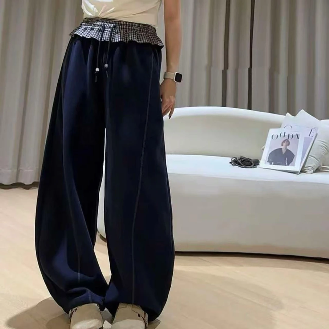 【裤型好】女童秋款运动裤格子花边裤Z26061