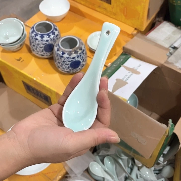 瓷片青瓷小勺十个，微瑕包邮