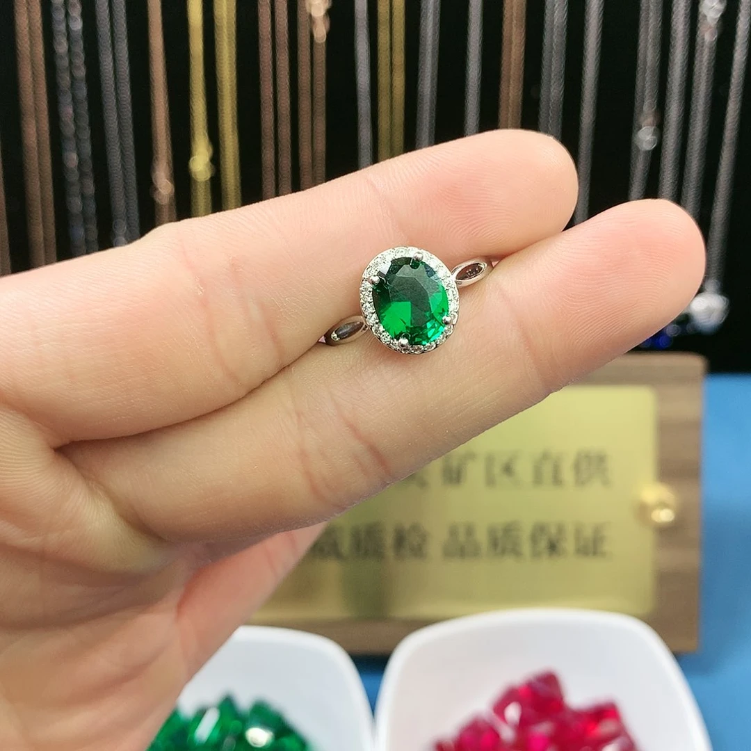 透辉石戒指银S925镶嵌222222
