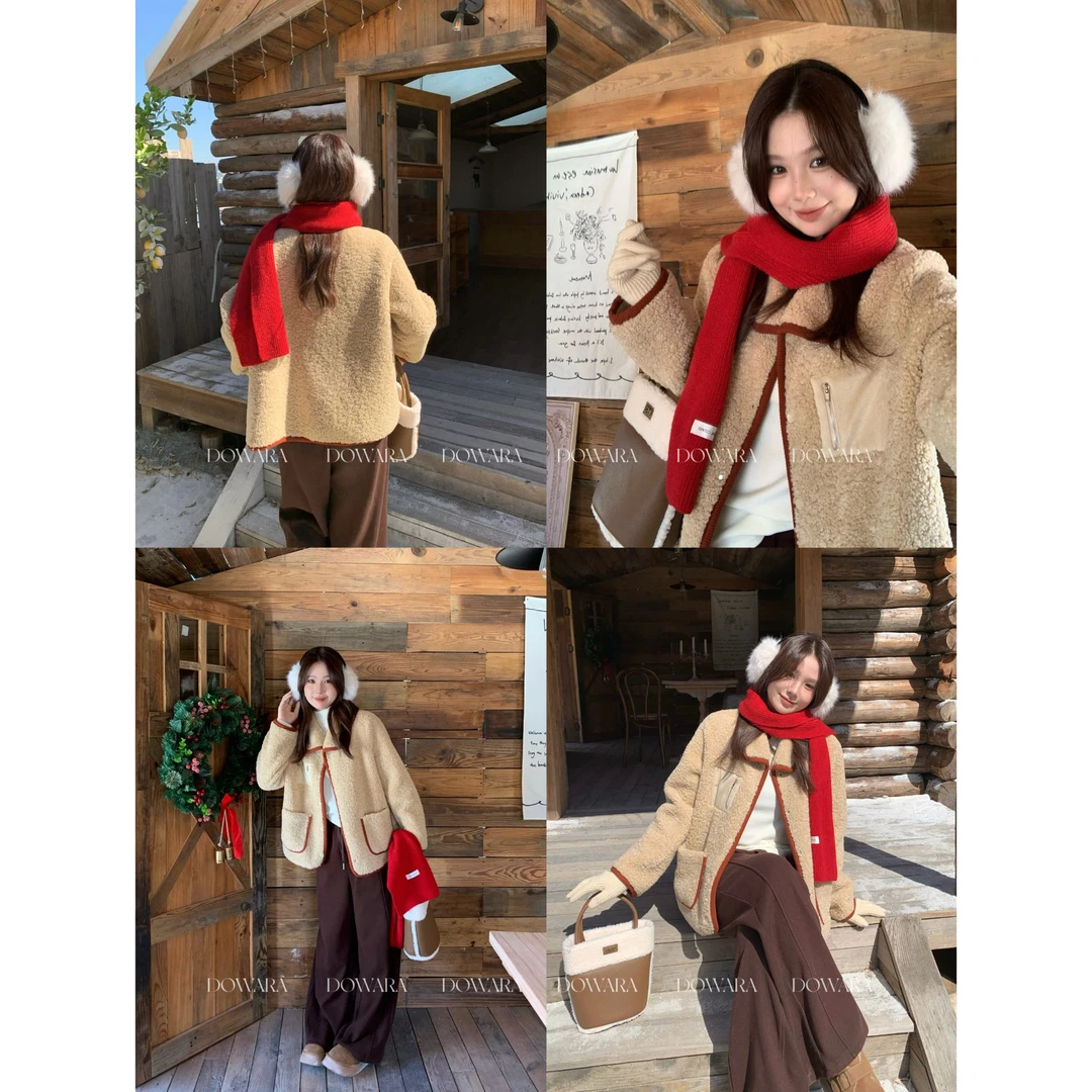 现货3084X 大婉酱肉肉微胖定制【松间绒】冬季百搭皮毛一体棉衣外套