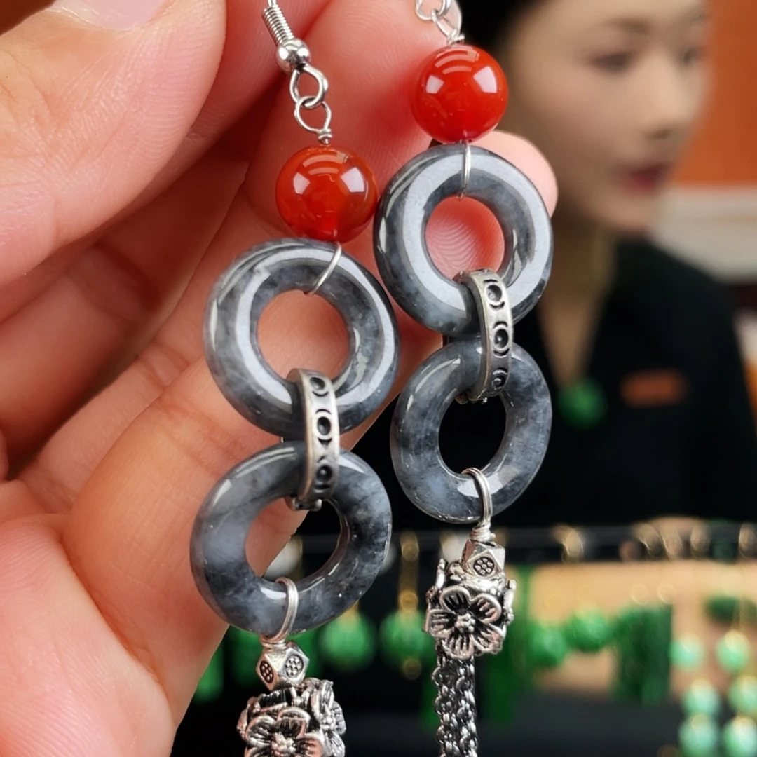 翡翠未镶嵌耳饰饰品