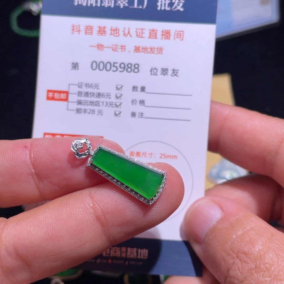 翡翠颈饰18K金镶嵌若*翡翠