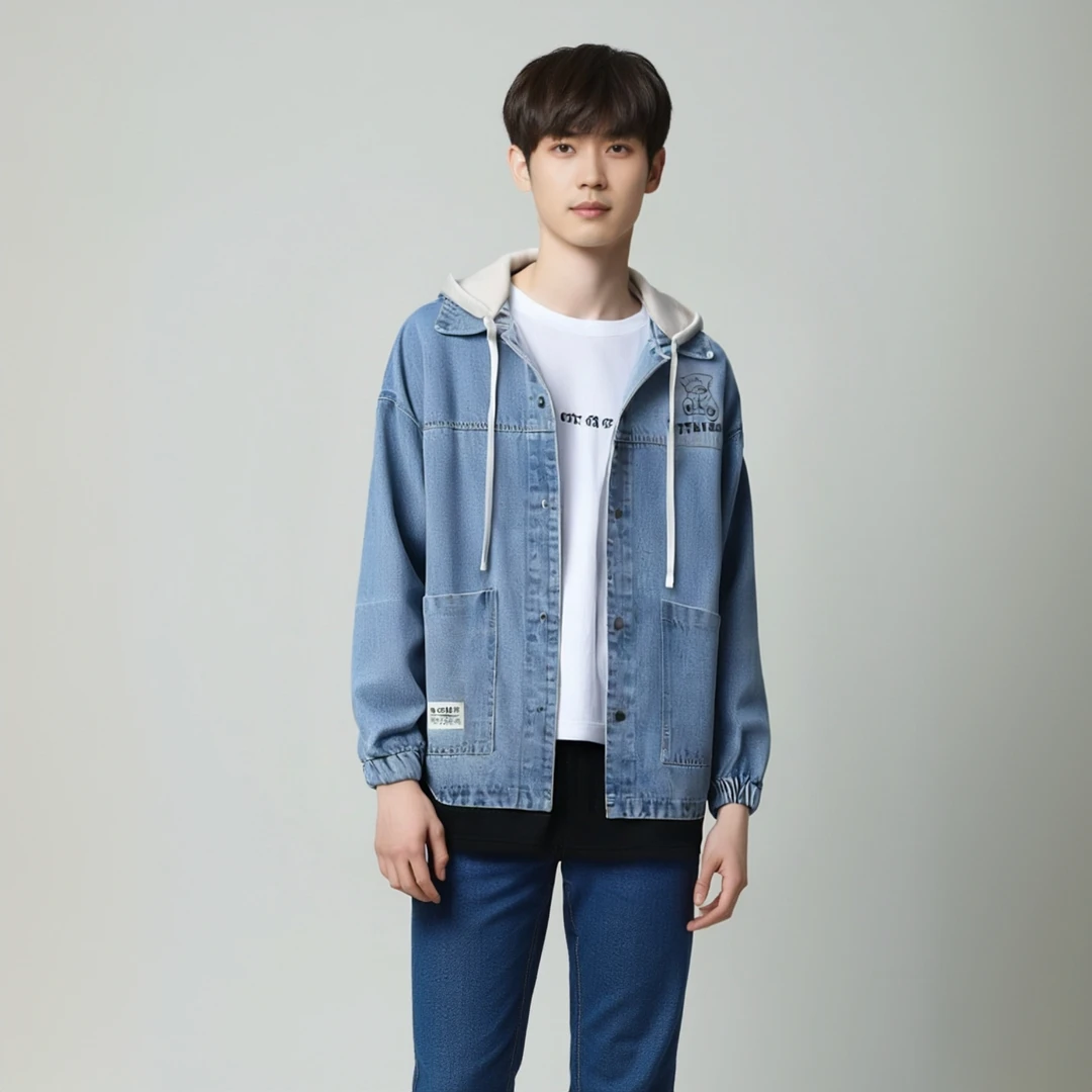 春秋新款外套大码春季爆款大夹克阳光帅气外套休闲男士牛仔外套