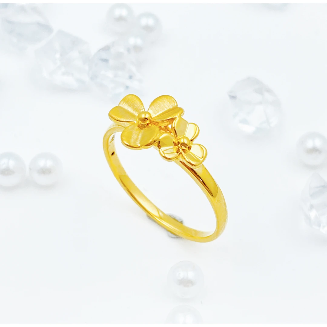 【国潮】足金999 双生花戒指 1.25 20圈口