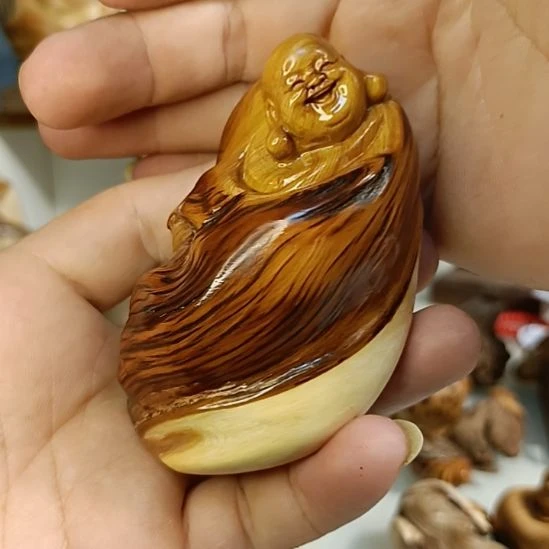 柏木（崖柏）太行崖柏笑佛手把件