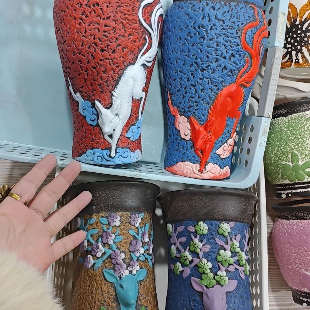 红陶吸水透气的白陶花盆凑满12发货