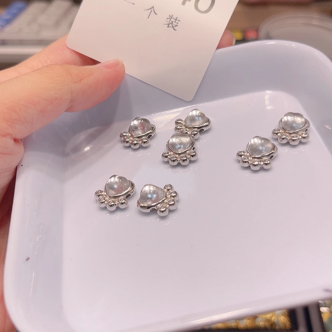 水晶银S925镀金镶嵌珠宝半成品140 。