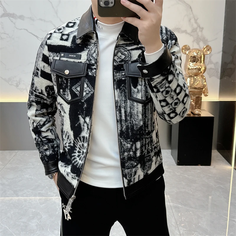 冰希潮牌.高端轻奢男士翻领羽绒服时尚重工鹅绒外套2024冬季新款