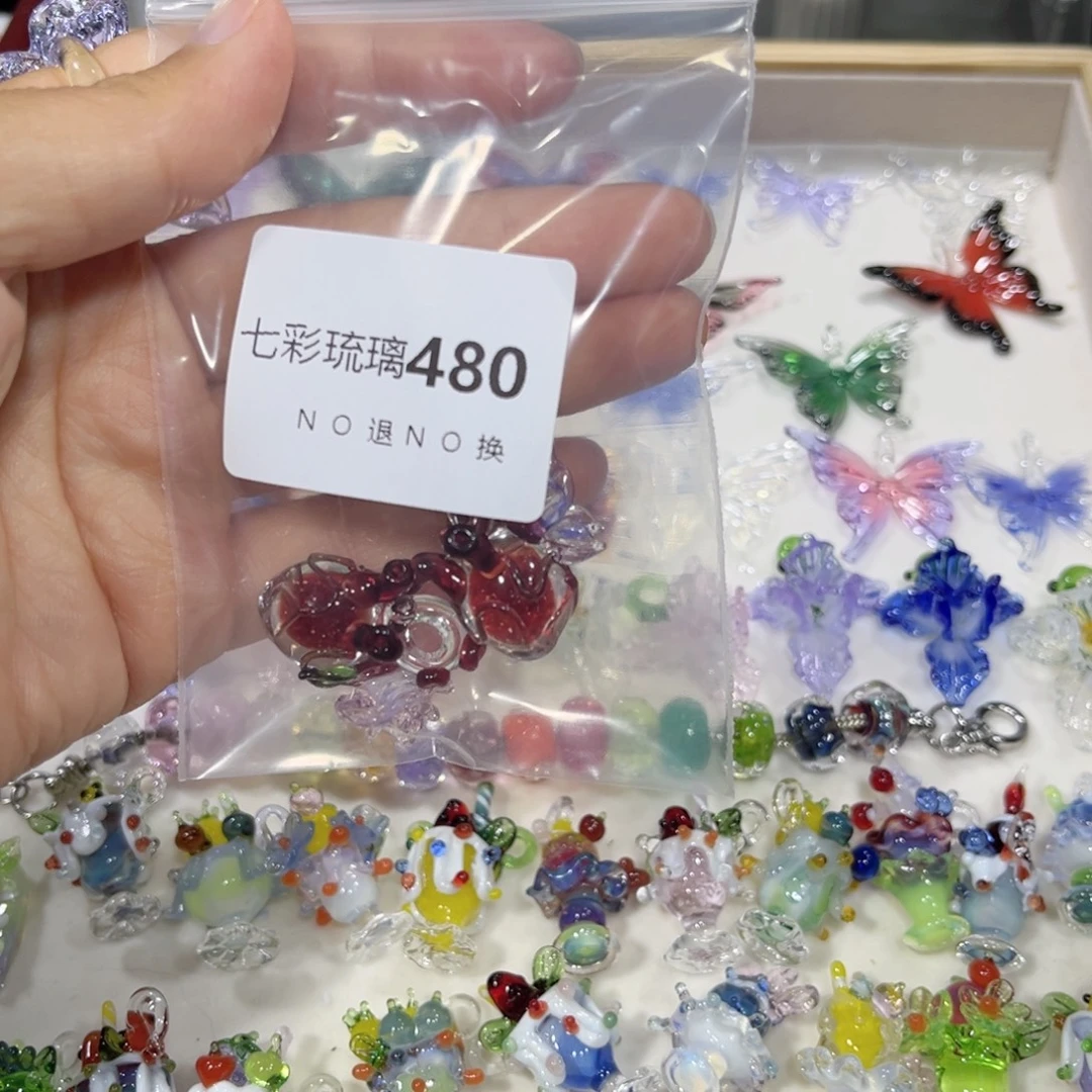 琉璃吊坠(不含链)480心脏耳钩