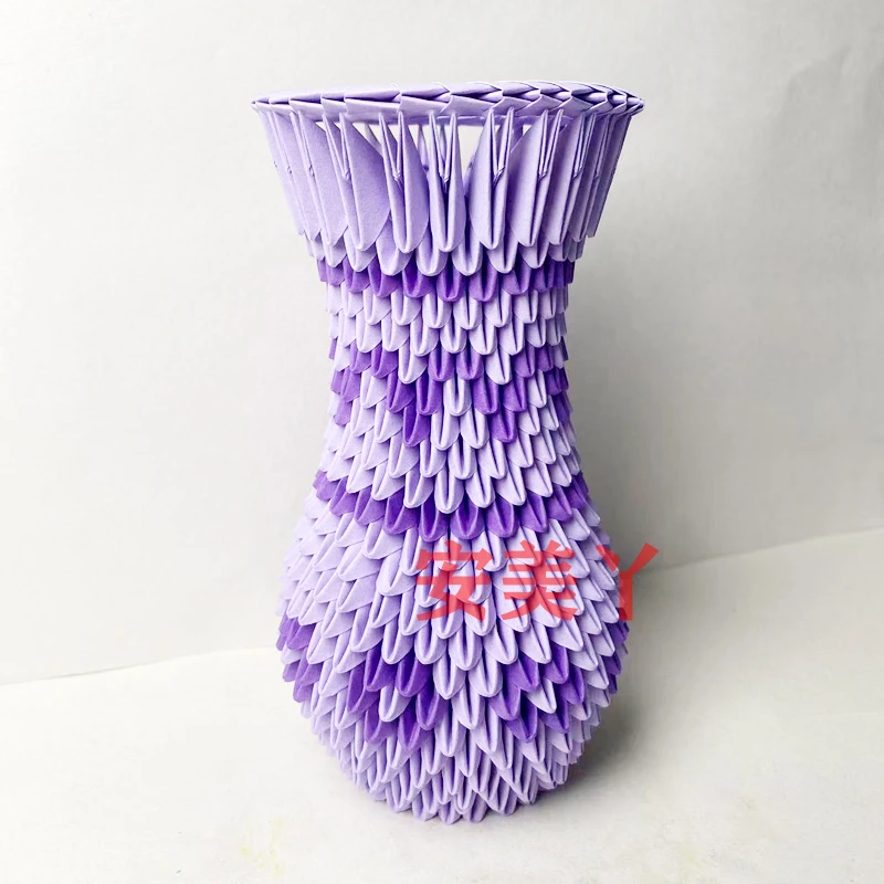 三角插折纸材料包精美小花瓶 学生手工作业 创意成品摆件参赛作品