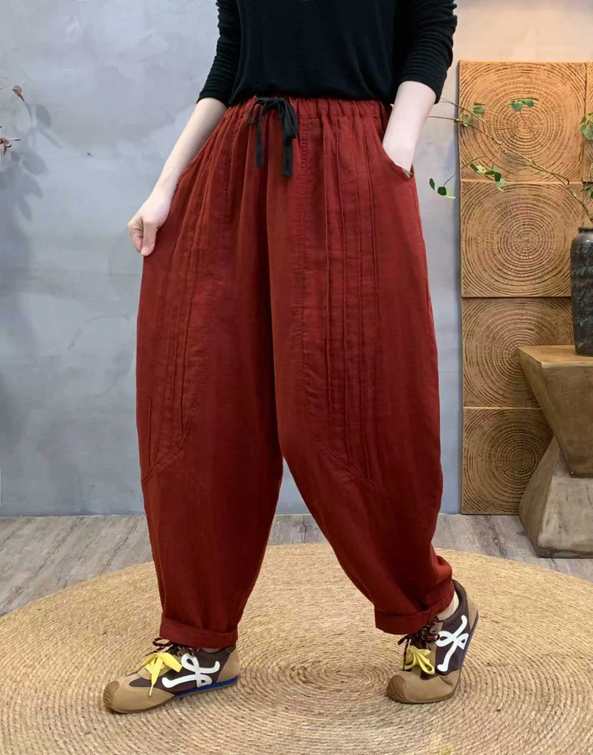 25108新款主推双纱大版宽松百搭老爹裤舒适透气