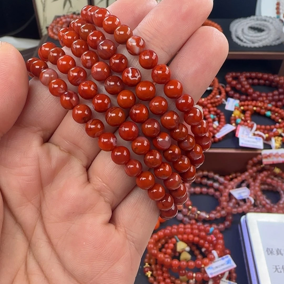 南红玛瑙未镶嵌手链