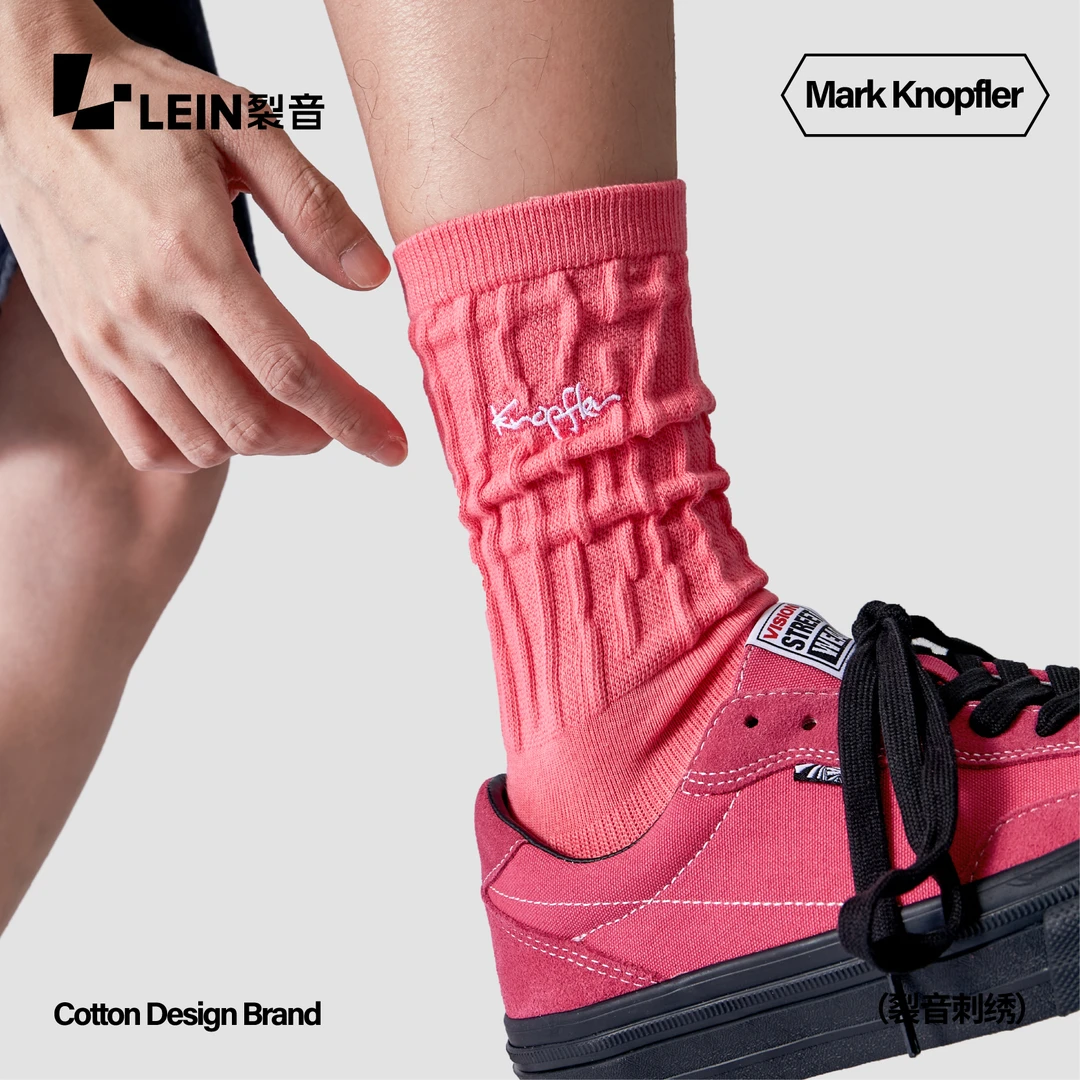 LEIN裂音刺绣袜子男款中筒袜秋冬季日系百搭长袜潮袜吸汗防臭棉袜