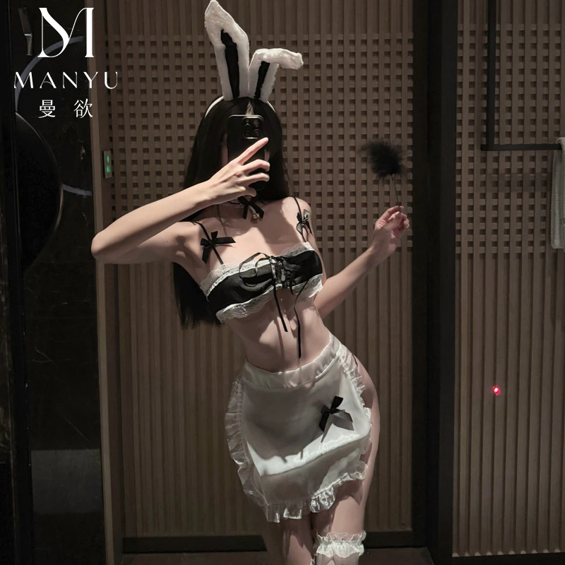 曼欲内衣性感火辣女仆套装蕾丝制服女士纯欲日系白色少女