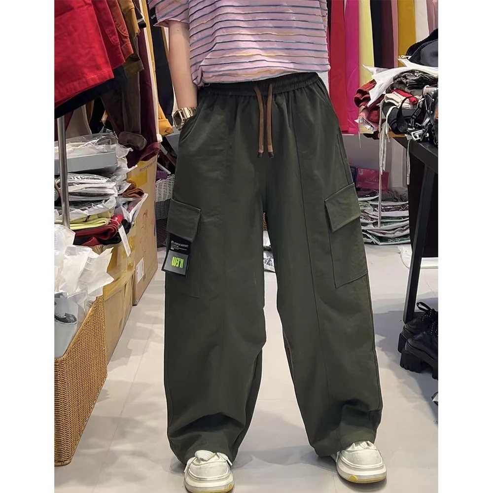 新款时尚休闲宽松百搭纯色潮流韩版女士七分阔腿裤674