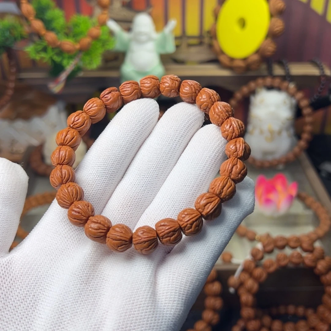 虢***羊桃核吊坠玉龙脊手串11