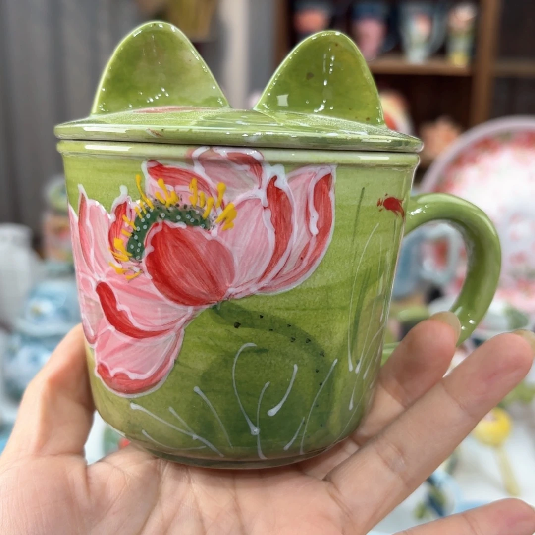 景德镇手绘高温釉下彩陶瓷茶具