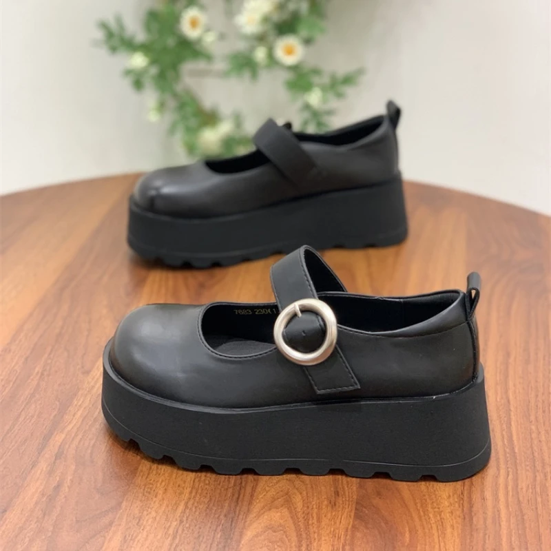 2025春季新款爆款乐福鞋百搭浅口鞋厚底增高轻便女鞋潮单鞋魔术贴