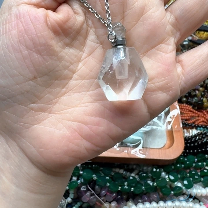 合金玛瑙/玉髓珠宝半成品一个白水晶香水瓶