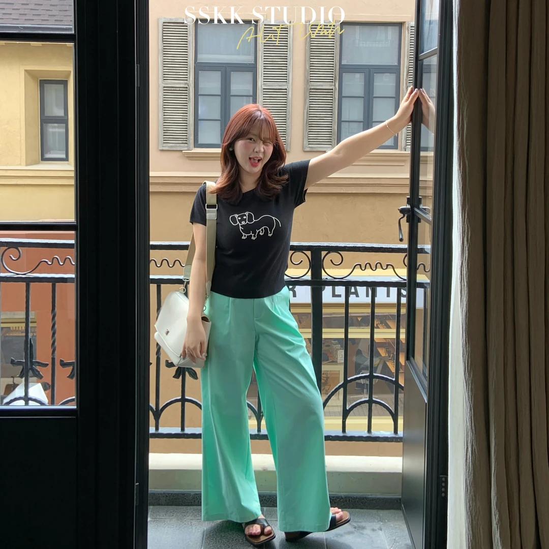 KMZY/KMZY山_山【夏利情书】微胖女装早秋韩版慵懒运动阔腿休闲裤女