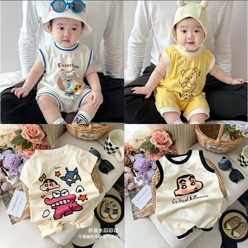 2025新款宝宝夏天衣服洋气休闲婴幼儿无袖爬服婴儿连体衣夏季薄款