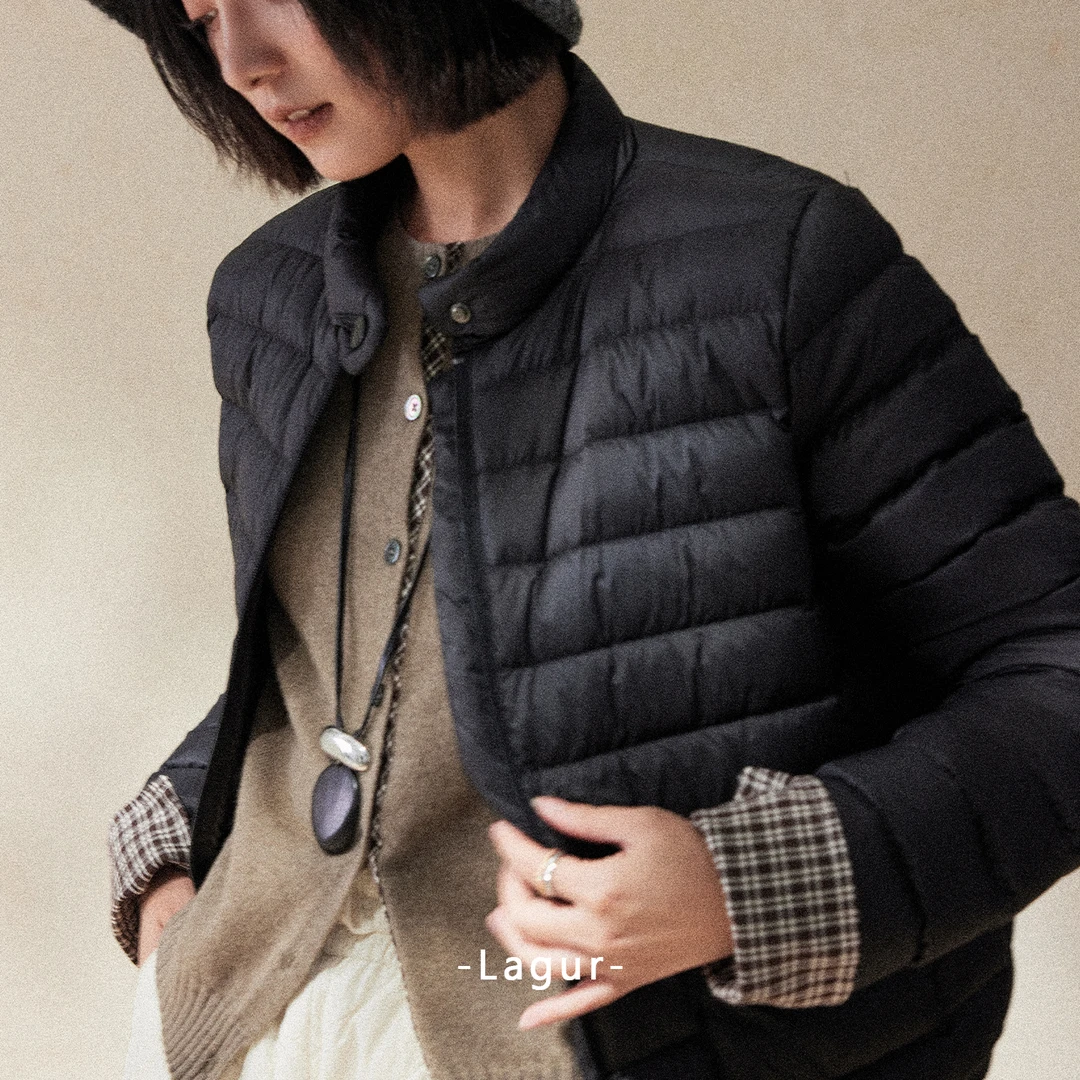Lagur＜正肩薄背＞排骨白鸭绒羽绒服一件一码可溯源冬季女款短款