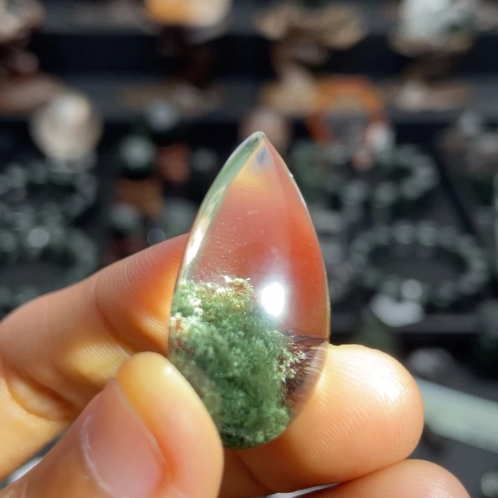 未镶嵌水晶颈饰绿幽灵水滴定制