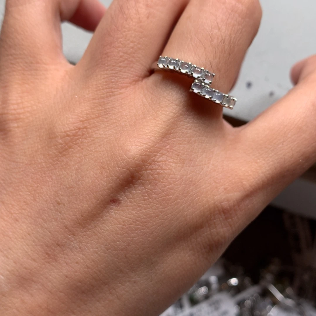 翡翠戒指银S925镶嵌戒指45