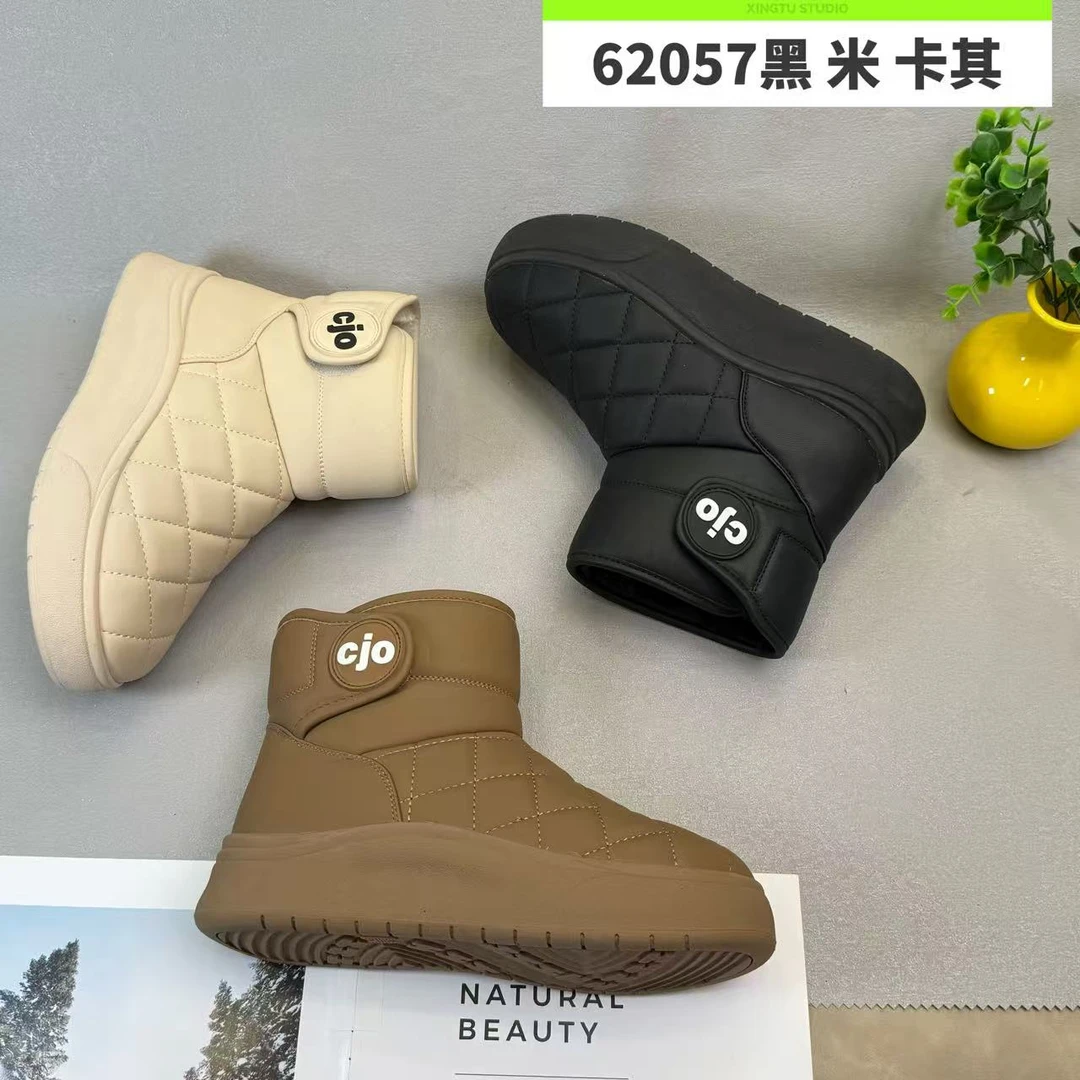 防水冬季休闲风休闲时尚雪地靴卡其棉鞋靴子女鞋加绒279017