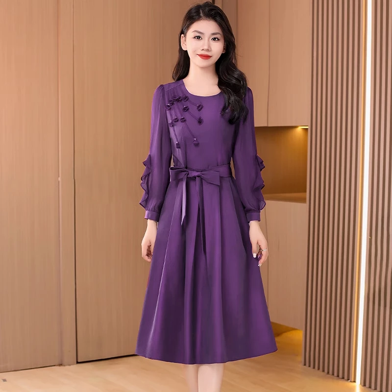 广州十三行女装爆款连衣裙2025新款春季流行高端精致洋气妈妈裙子