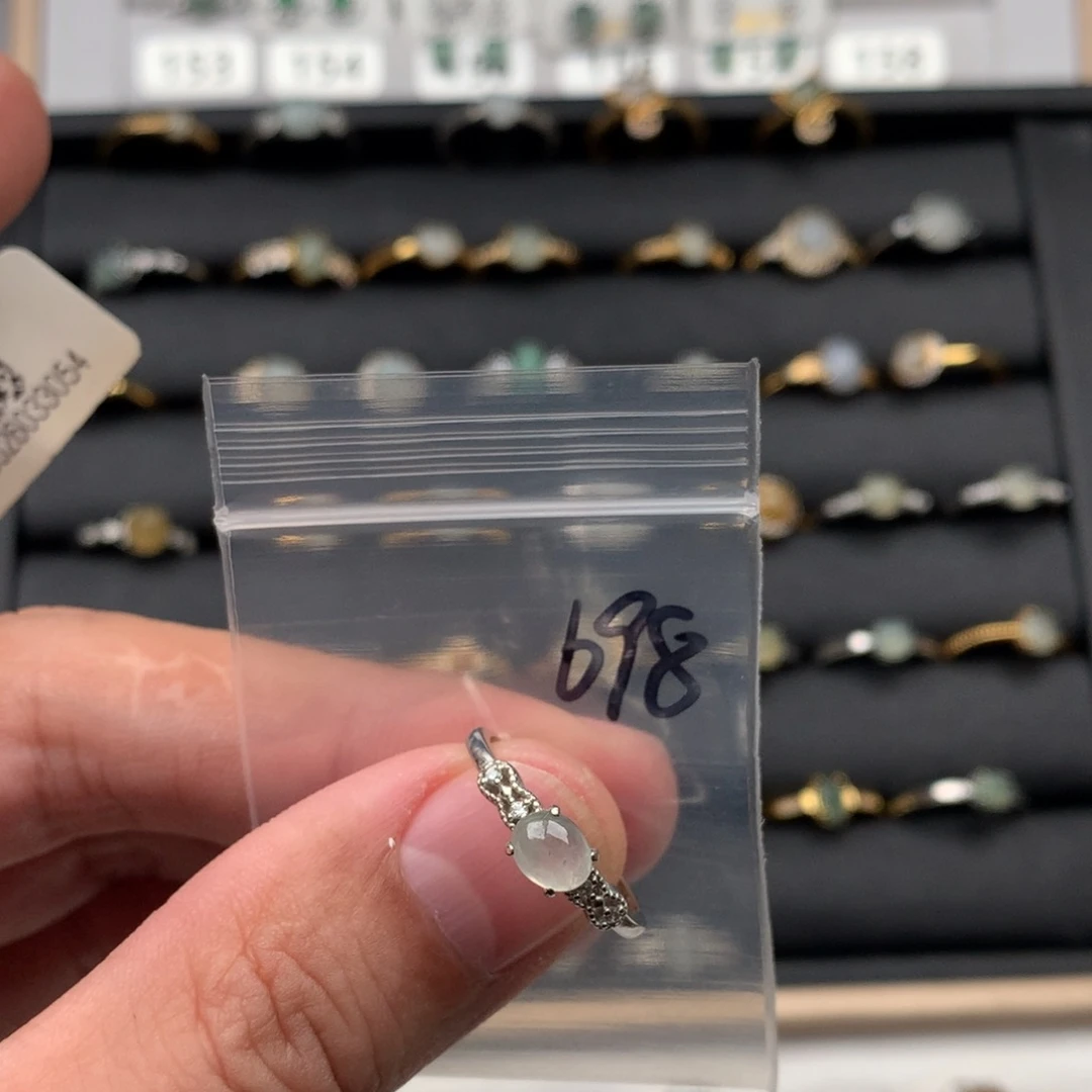 翡翠银S925镶嵌戒指698