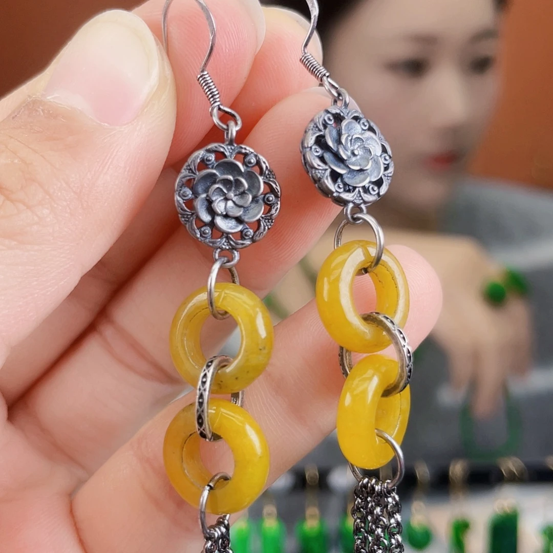 翡翠未镶嵌耳饰饰品