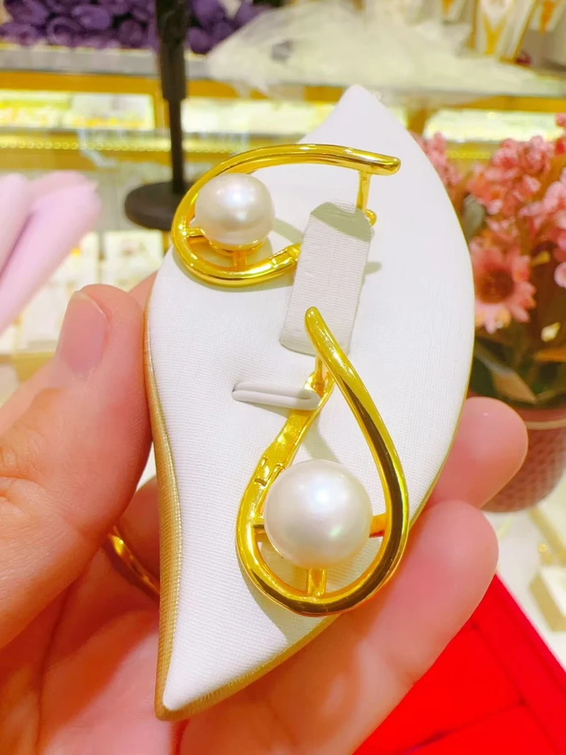 合金耳饰 0.18g 珍珠耳环  سېھران قاپلىما ئالتۇنلىرى 轻奢