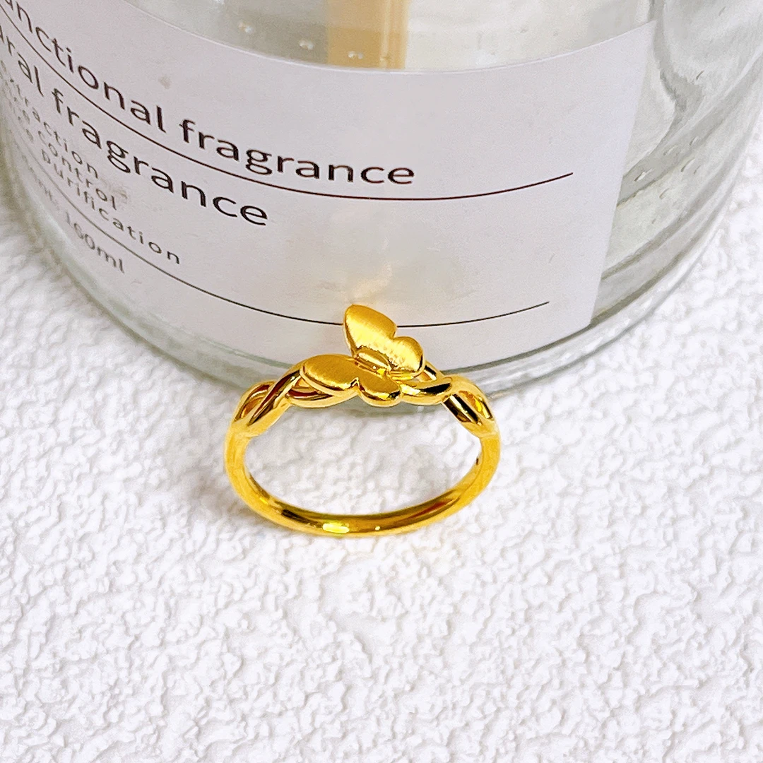 足金999扭结蝴蝶戒指 时尚精致可爱甜美气质轻奢