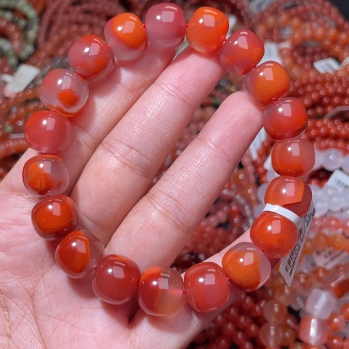 南红玛瑙未镶嵌火焰纹老型单圈12+0702