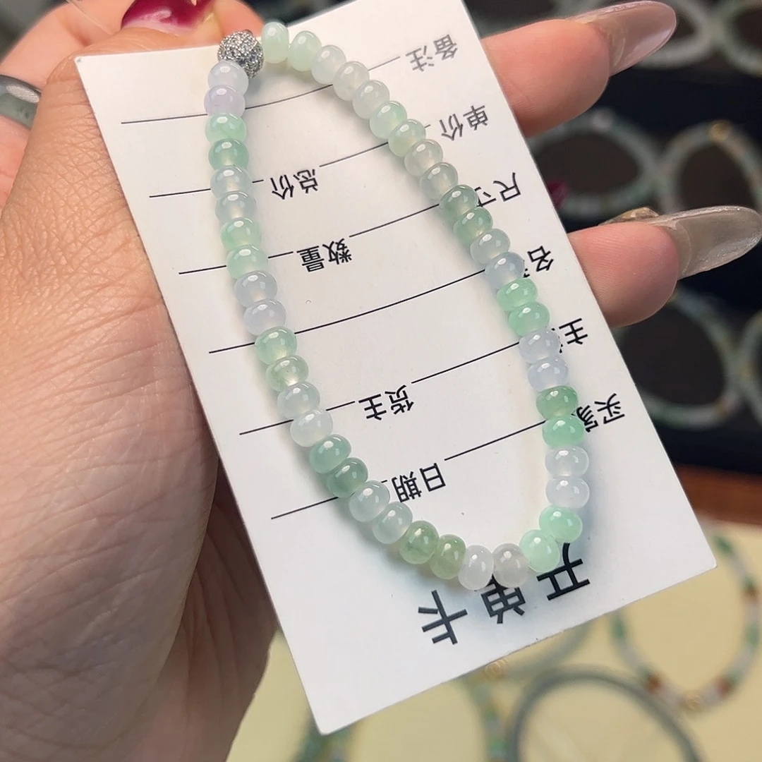 翡翠手串未镶嵌缅甸A货翡翠手串k5.3 022