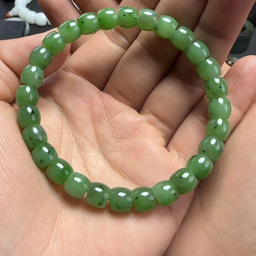 和田玉（碧玉）手链未镶嵌我****豆拍2件有效单拍无效